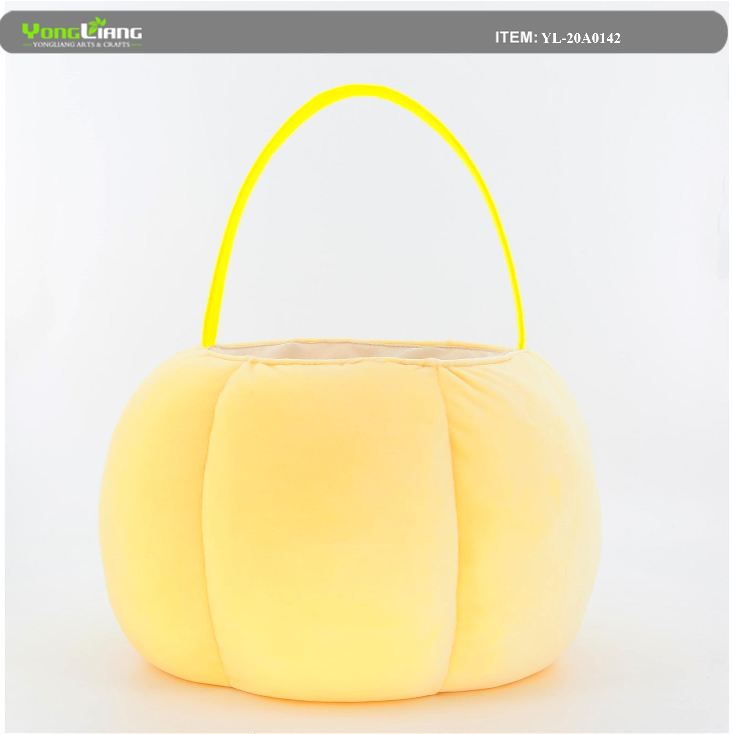 Halloween Candy Bags Round Tote Trick or Treat Bags Pumpkin Party Decoration Basket with Handles