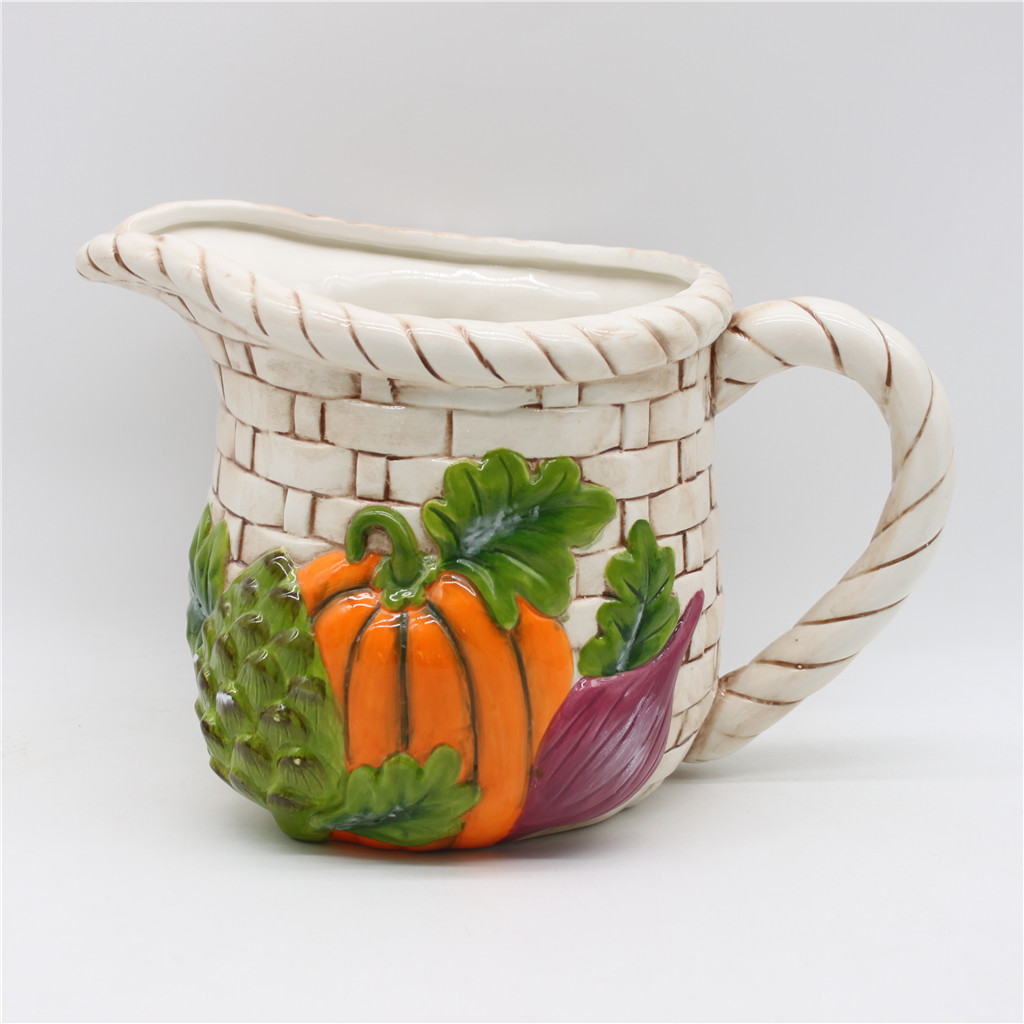 Large Size Hand-painted Ceramic harvest festival pitcher