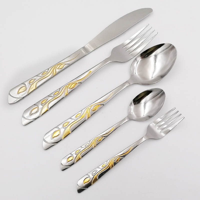 Hot selling the middle east gold-plated stainless steel cutlery