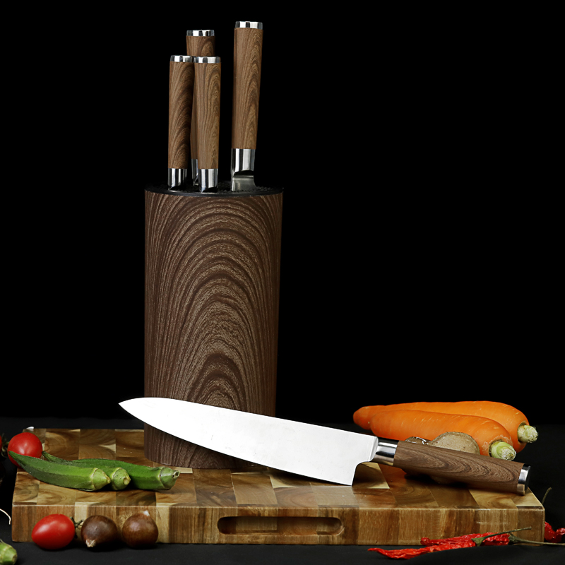 6pcs Stainless steel knife set with Block