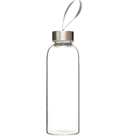 Best seller high borosilicate sport water glass bottle with stainless steel lid for home using EU standard ODM OEM Dishwasher Safe