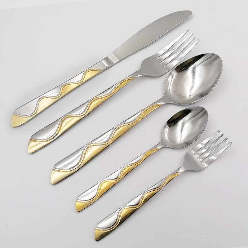 Hot selling the middle east gold-plated stainless steel cutlery