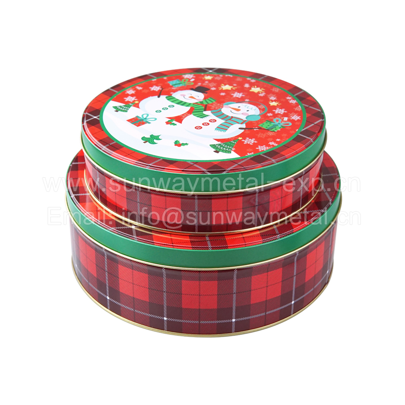 Round tin box Promotional gifts Food packaging 5 size christmas tin box tin can