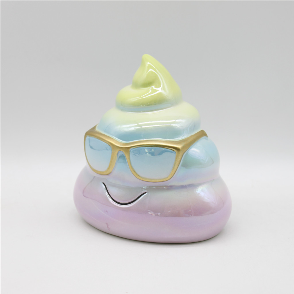 Pearlescent ceramic ice cream money box