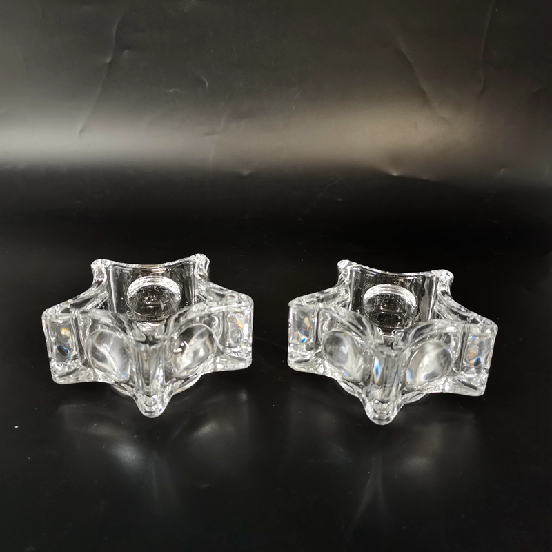 Star shaped glass candle holder for tealight