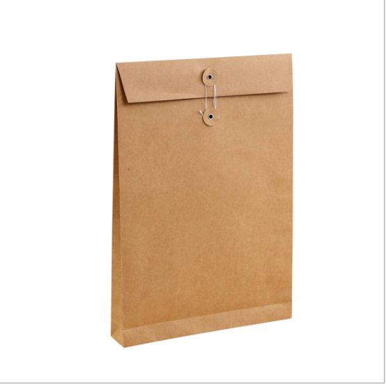 Paper File Folder with String Fastener