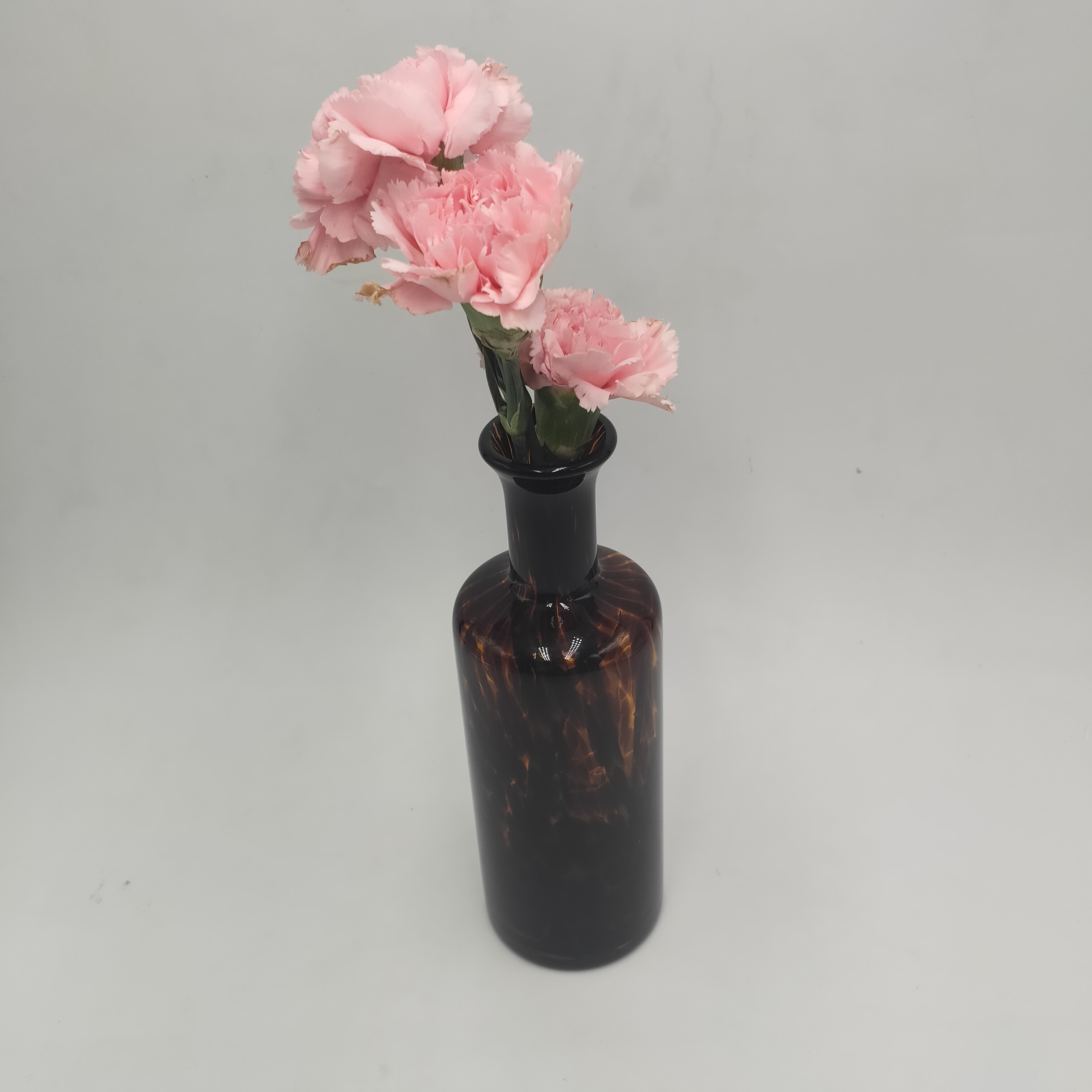 Amber glass flower vase handcraft glass vases