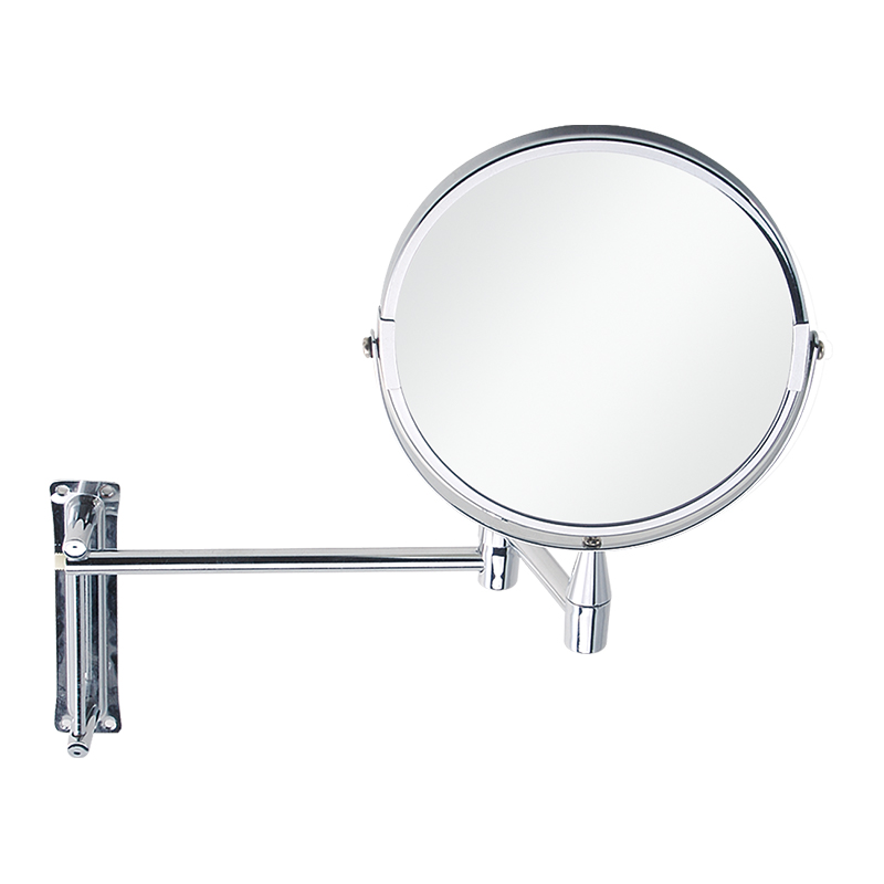 Foldable Round Electric wall mounted beauty makeup mirror cosmetic 3X Magnification double sides bathroom mirror