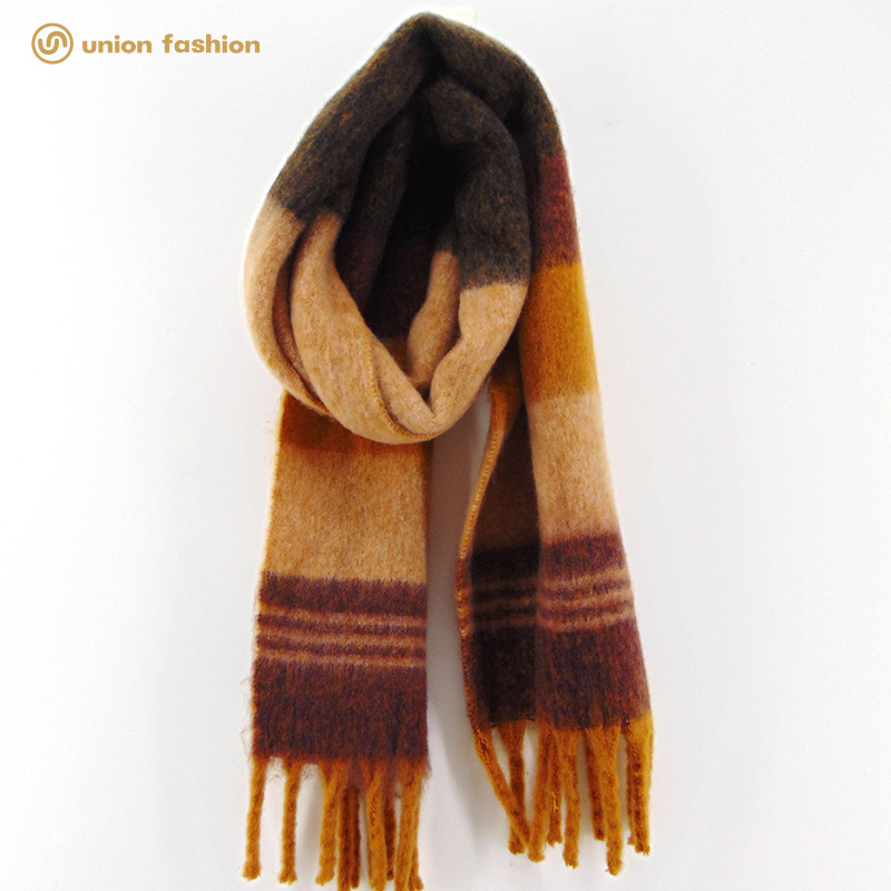 Ladies Heavy Brushed Strip Scarf