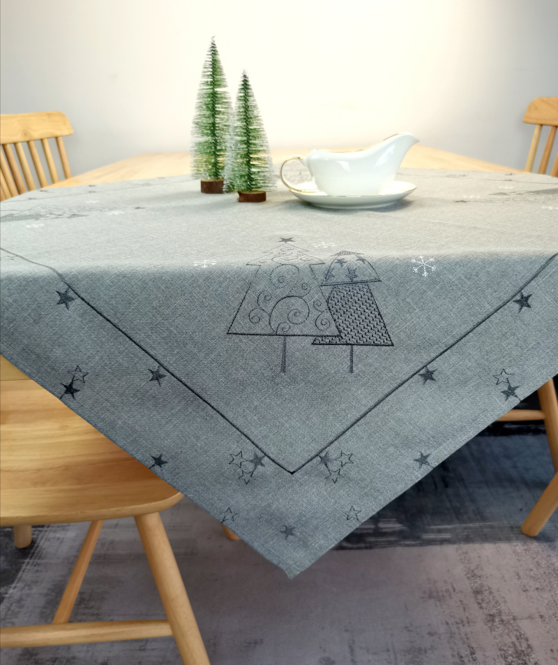 Christmas Tree Embroidered Table cloth