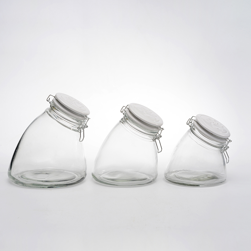 Glass food storage jar Glass bottle