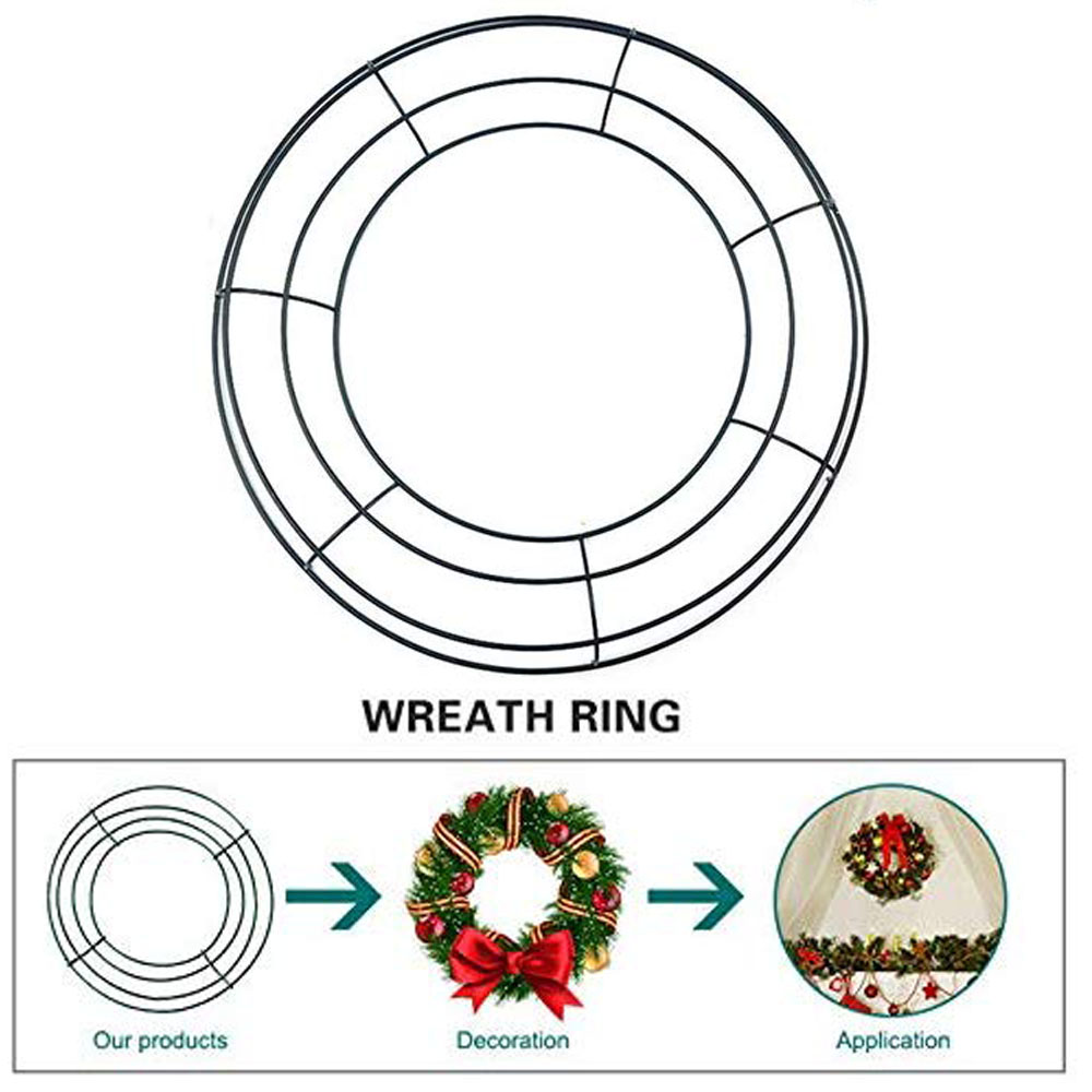 12 Pack14 Inch Christmas Decoration Metal Wreath Frame Ring Round Heart Wire Wreath Form
