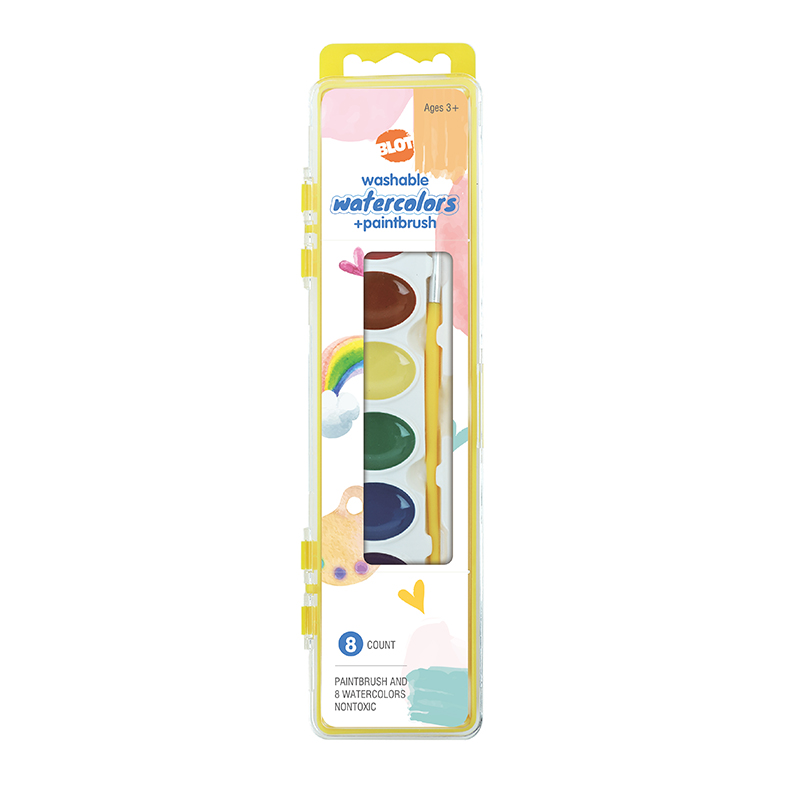 Washable watercolors + paintbrush