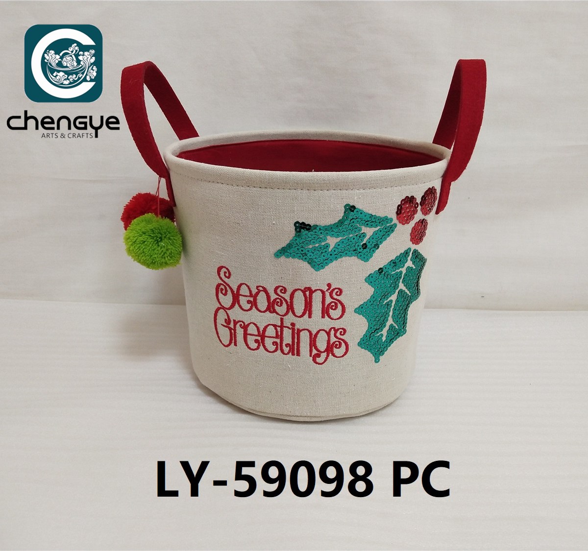Fabric Basket ; Christmas Basket, Storage
