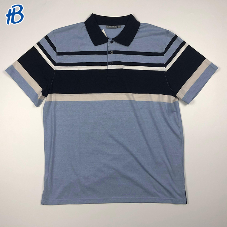 Men's Yarn Dyed Stripe Single Jersey Short Sleeve Polo