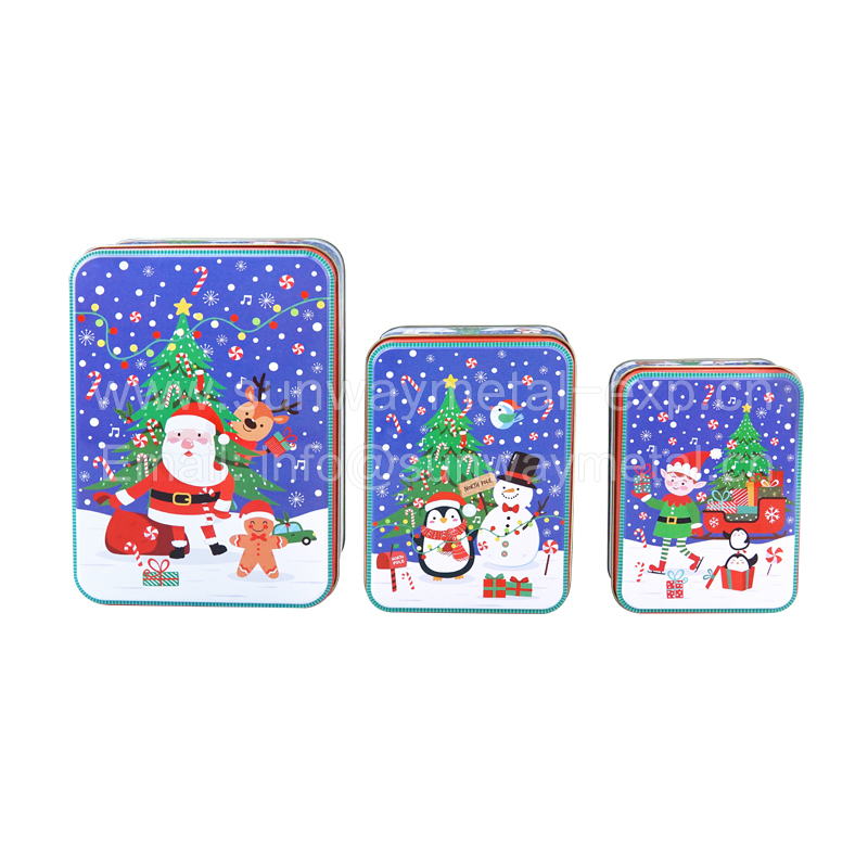 Christmas tin box Promotional gifts Food packaging 3 Size