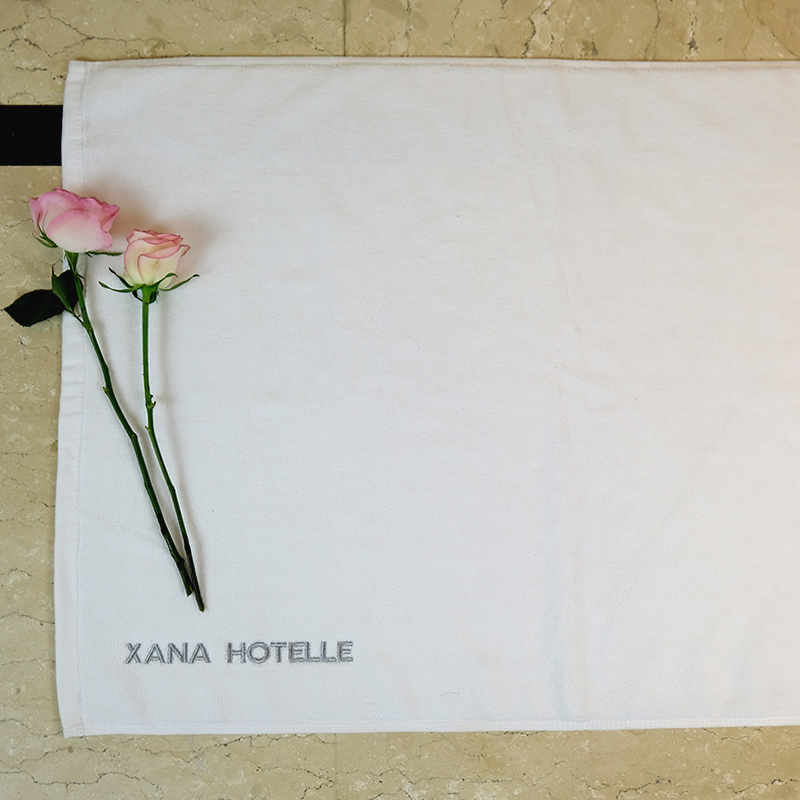 Hot Selling Custom Logo 100% Cotton Hotel 21s 32s Bath Mat embroidery logo jacquard logo