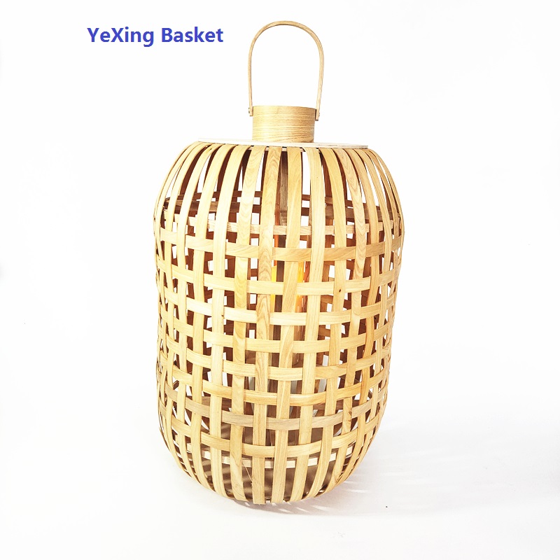 Wood bamboo rattan lantern