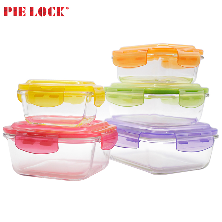 Hot Selling Clear Food Grade BPA Free Glass Storage Container/ Airtight Borosilicate Glass Food Storage Containers