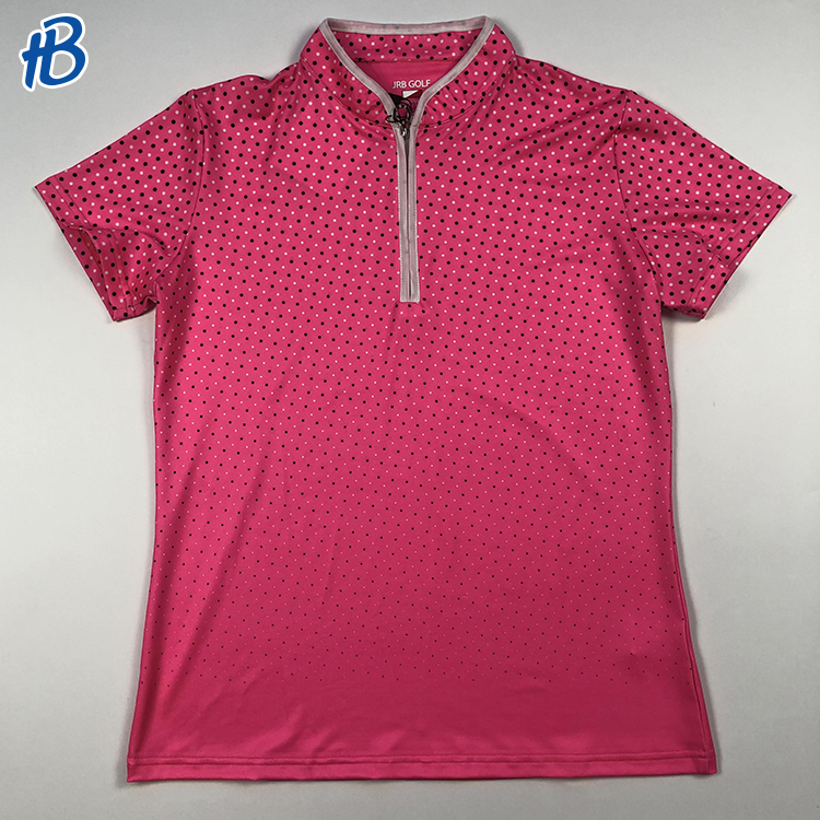 Ladies knit 1/4 zip print Golfer