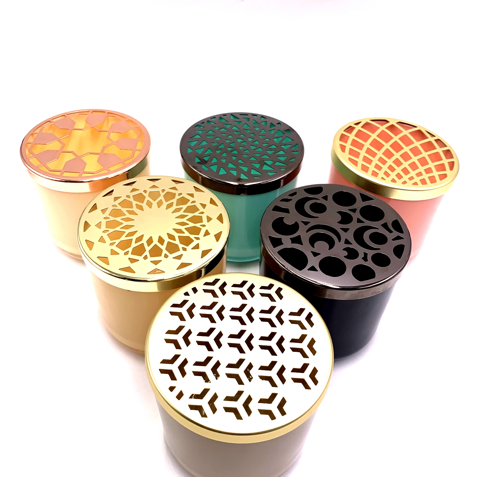 colorful frosted luxury colored crystal candy jar with metal lid