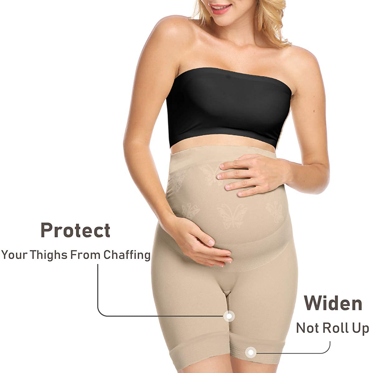 Seamless Maternity Shapewear for Belly Support, Mid-Thigh Underwear - Pregnancy Must Have