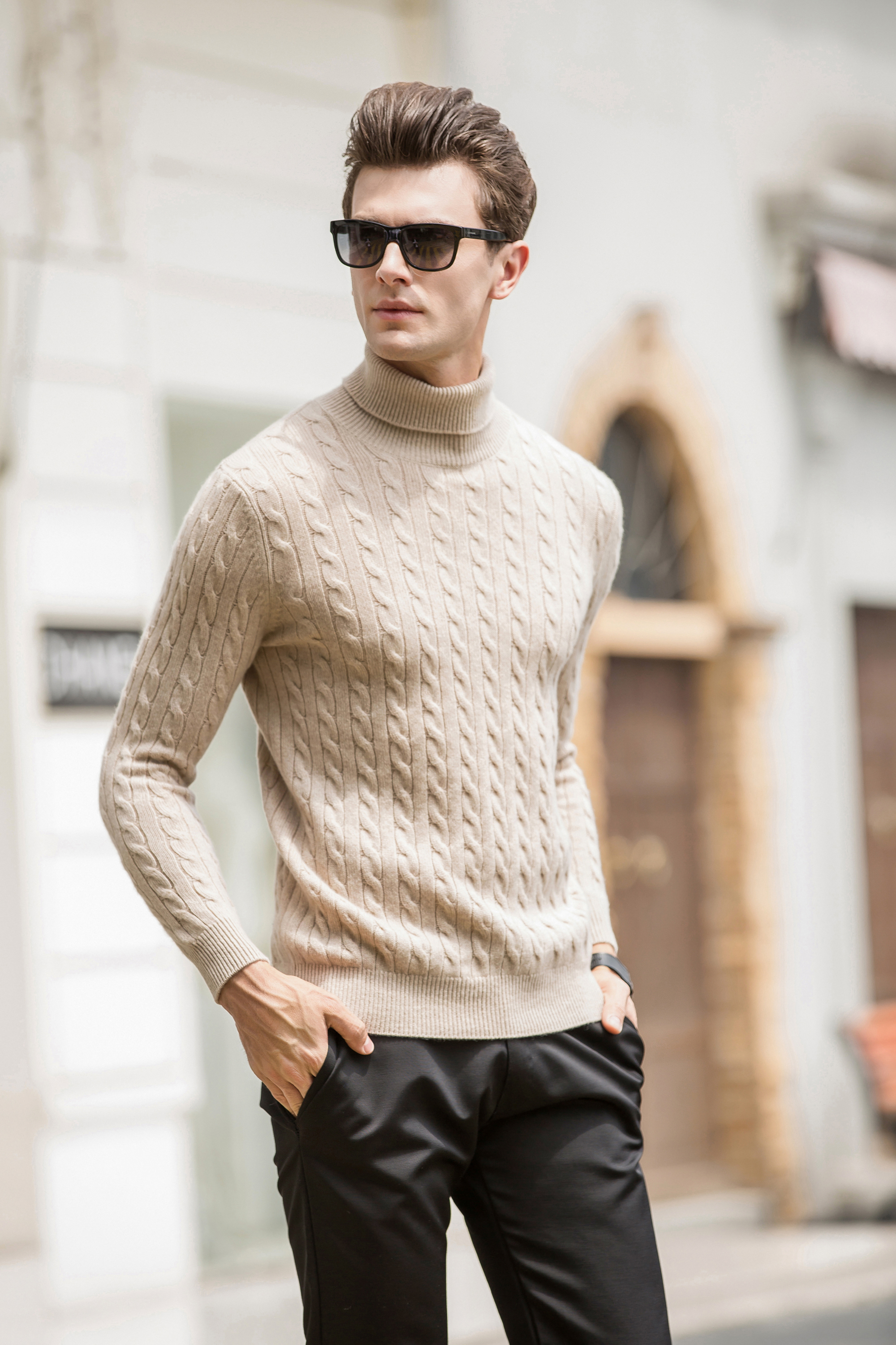 Men's high collar heavy Pullover