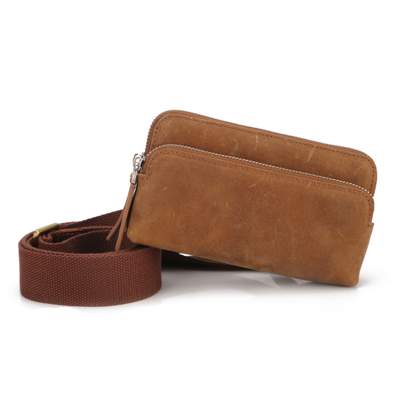 0000000001genuine leather waist bag crossbody fashion studed casual leather handbags new design handbags leather wallets