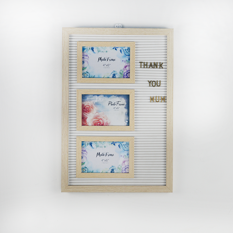 Framed Letter Boards with 3 photo frame open