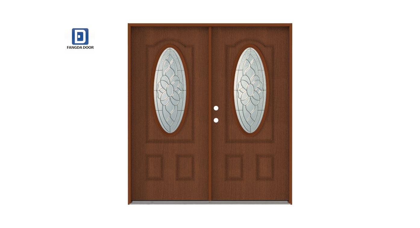 fiberglass door , wooden grain door