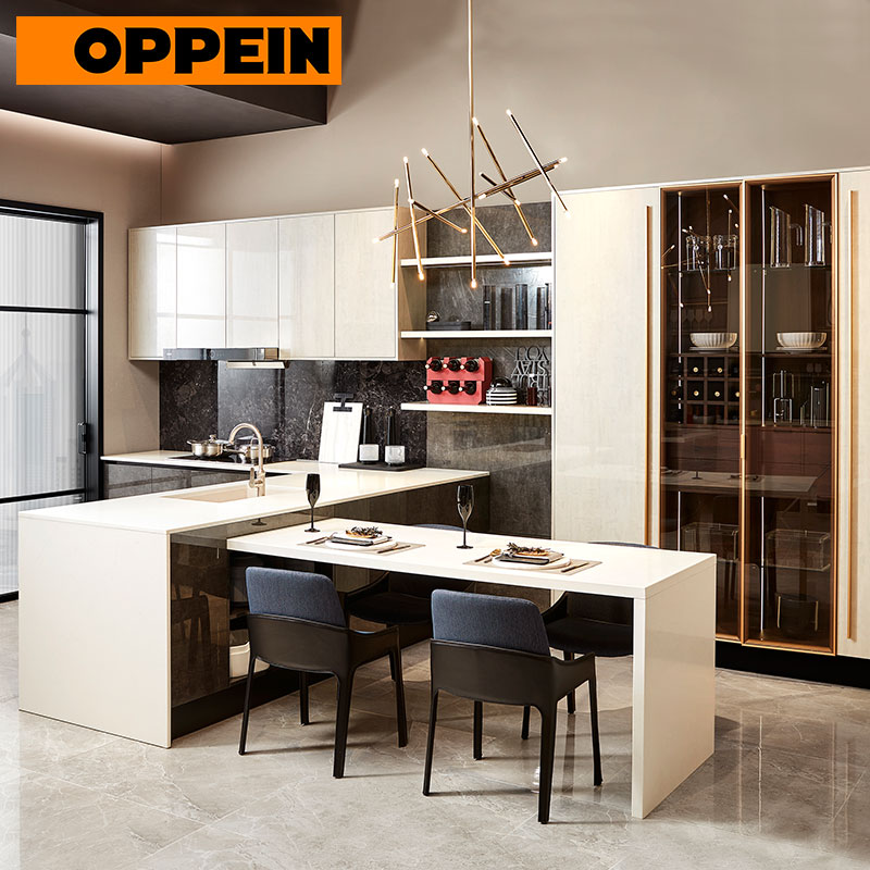 OPPEIN High Gloss UV Lacquer Kitchen Cabinet