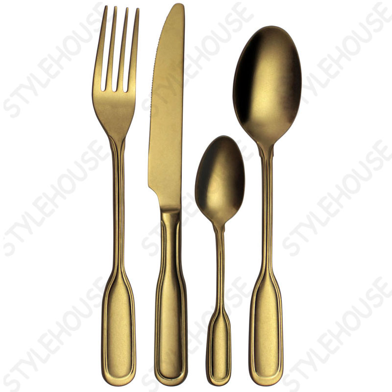Stainless steel cutlery in gold color - PVD coating