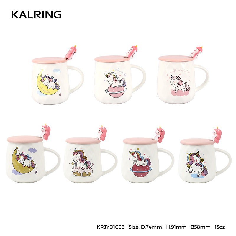 New bone china mug with embossed mug with Unicorn design for gift