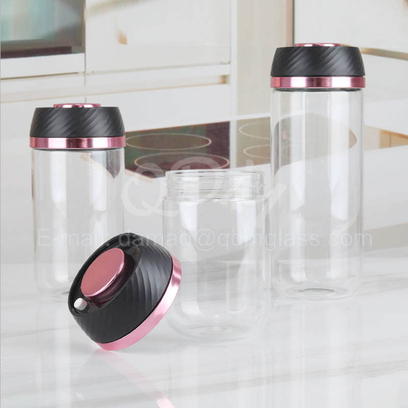 Borosilicate glass canister with Vacuum lid