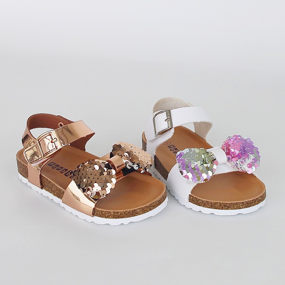 girls kids flat cork sandals shoes