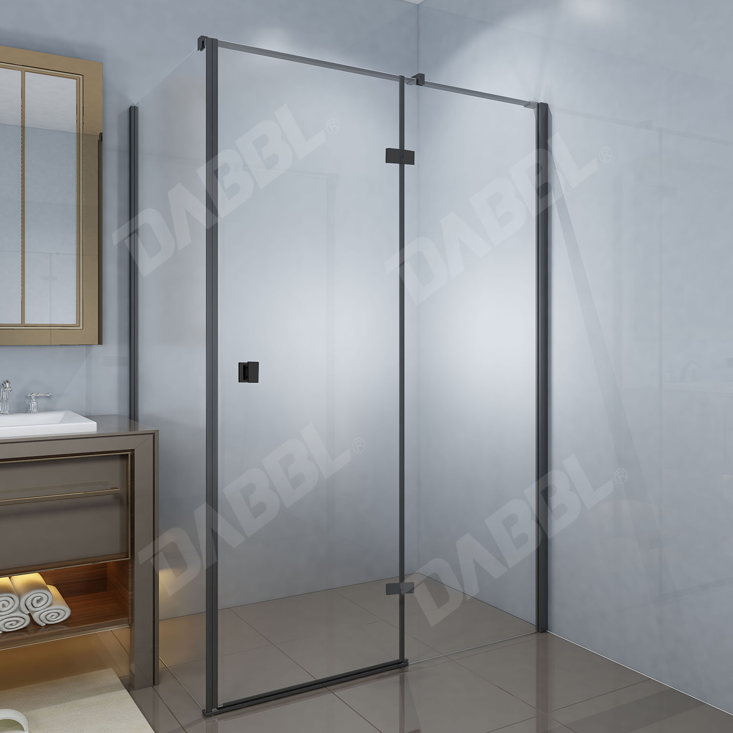 zinc alloy handle shower enclosure,black frame shower rooms,hinge shower door,shower cubicles