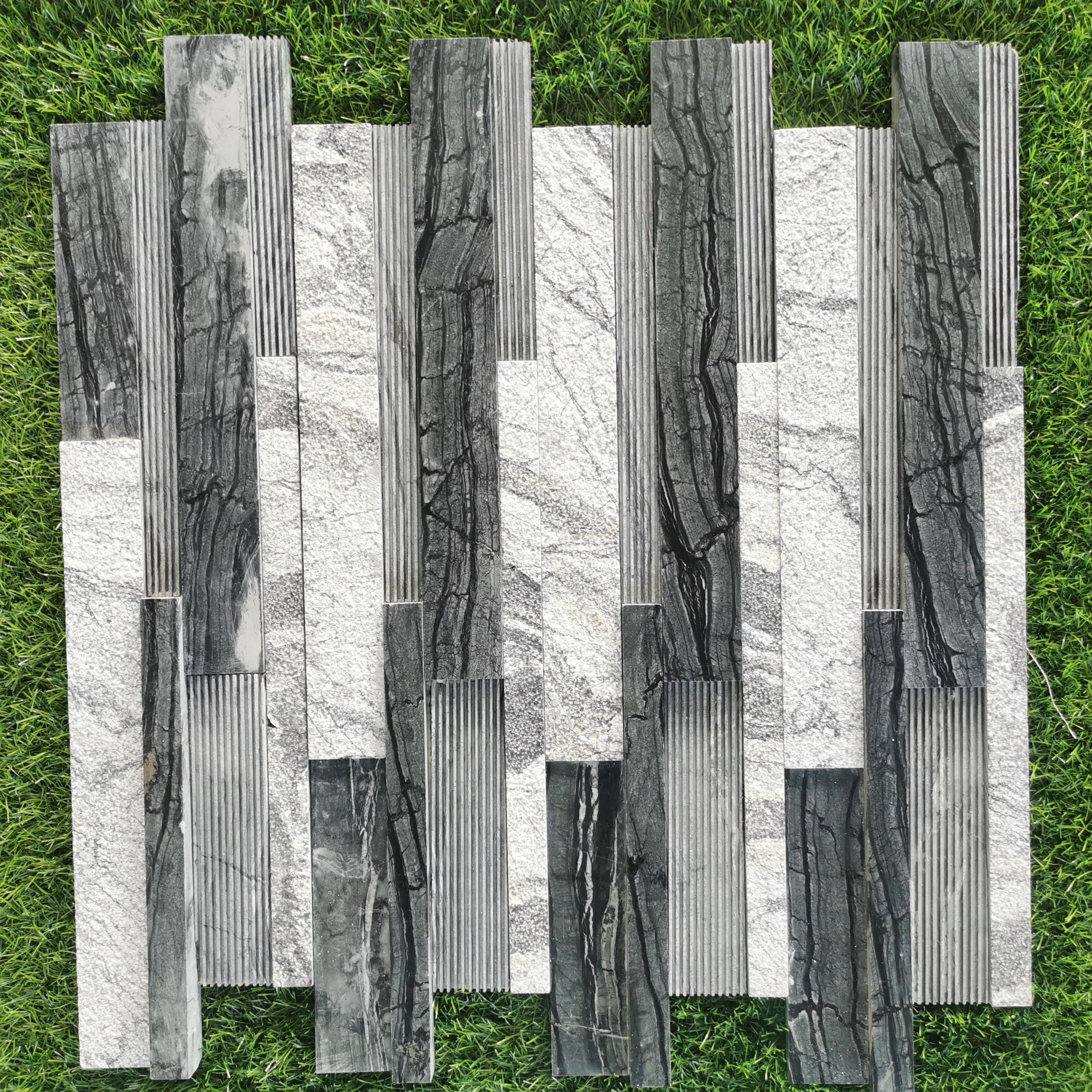 Mixed surface stone panel