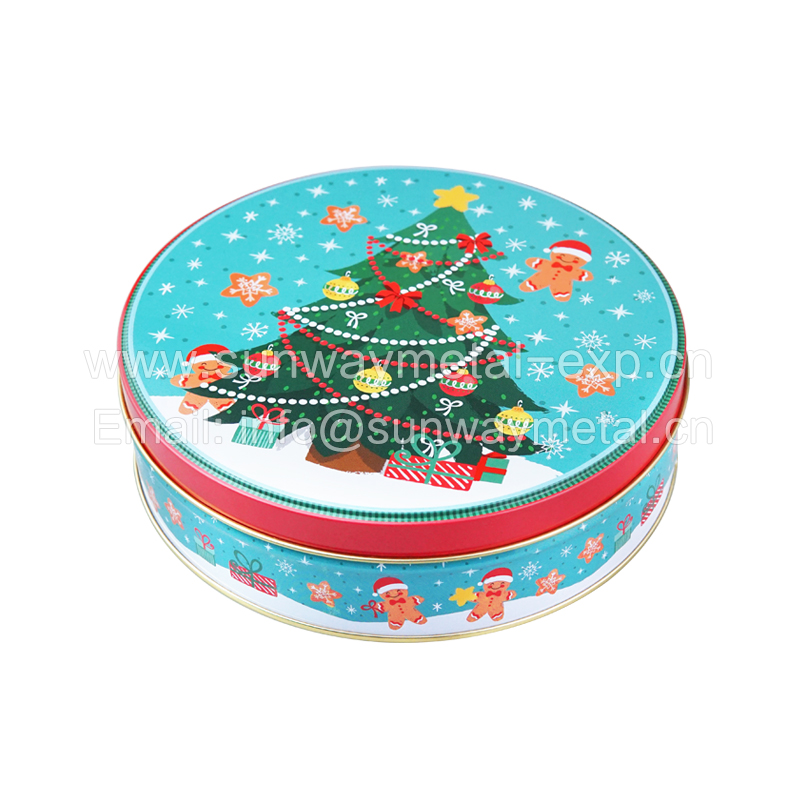 Round tin box Promotional gifts Food packaging Christmas tin box