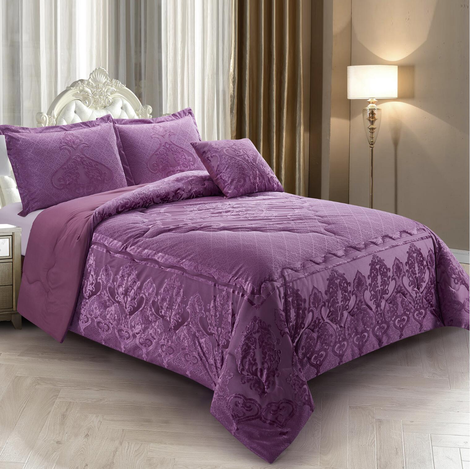 100% polyester chenille comforter set