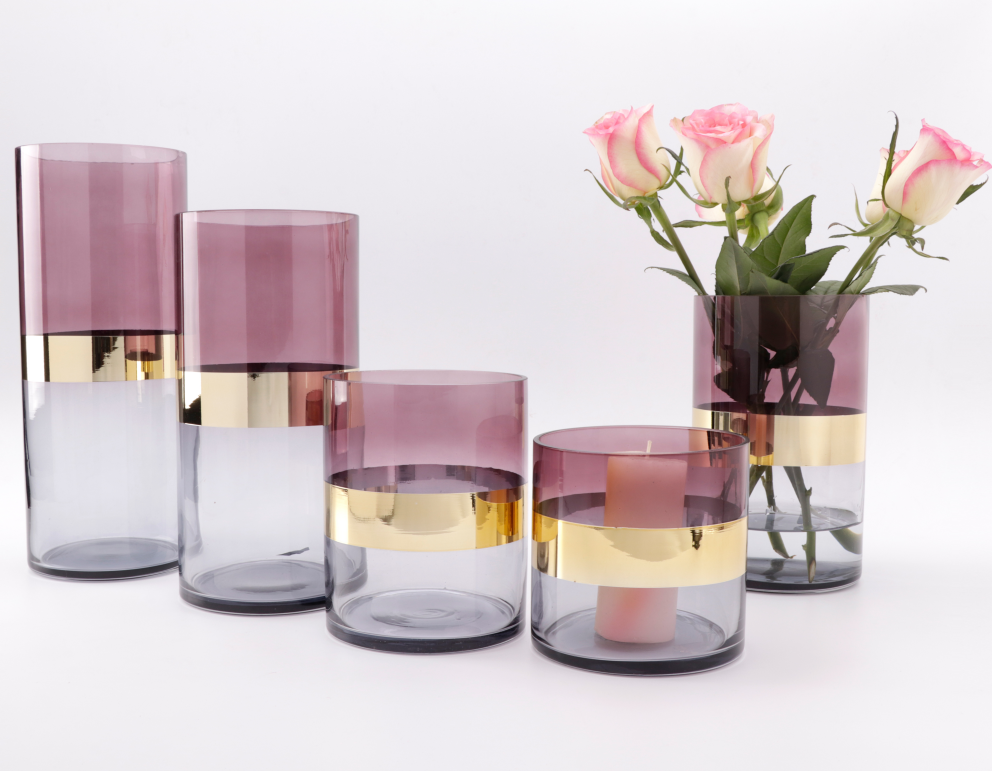 Glass flower vase handcraft glass vase
