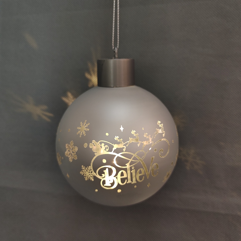 Electroplated letter laser Christmas ball
