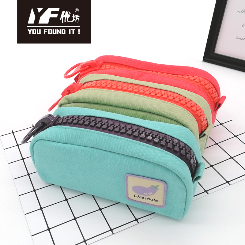 Wholesale Best selling high quality Colorful fruit make up canvas pencil bag women hand bags