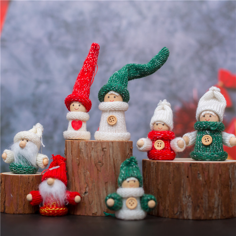 Xmas Hanging Doll Decoration Set Christmas Tree Hanging Ornaments Christmas Knitting Pendant
