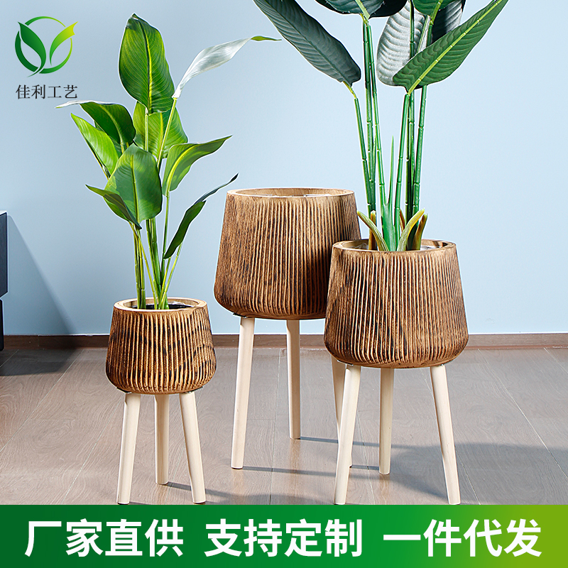 wooden pot