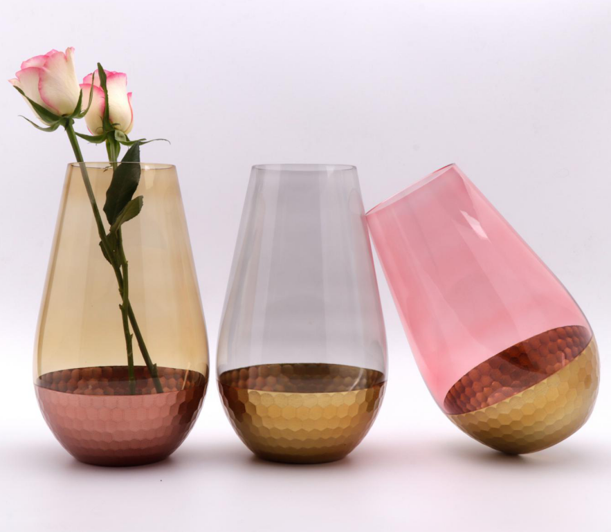 Glass flower vase handcraft glass vase