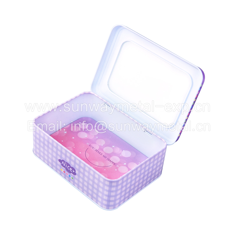 Christmas tin box with window Promotional gifts tin packaging Stationery storage tin Gift box