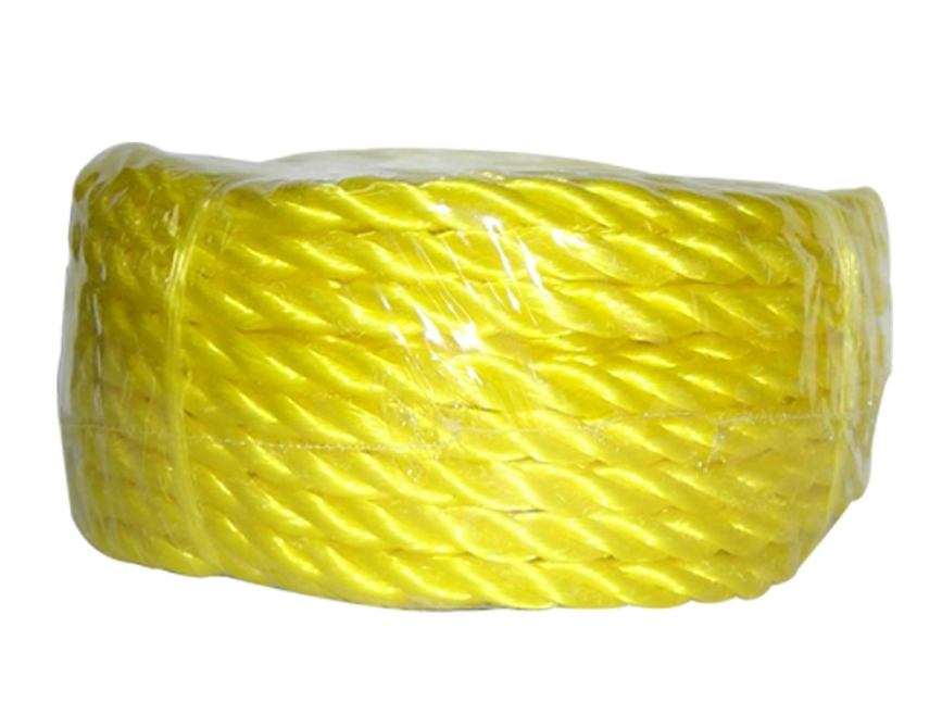 3 strand twisted yellow color polypropylene rope / pp packing rope