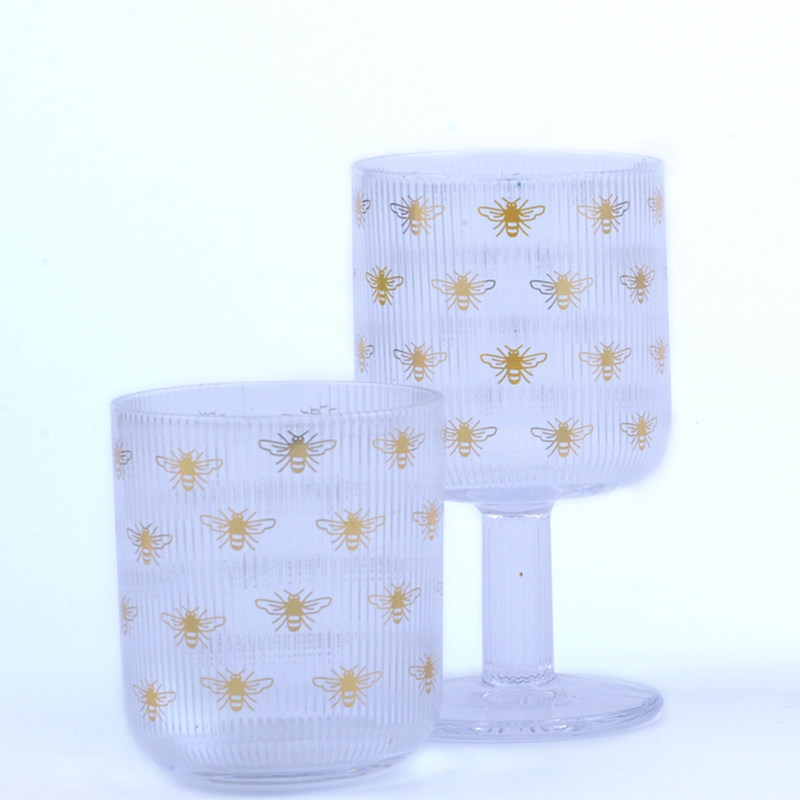 Printed Bee Wine Glass Set For Home