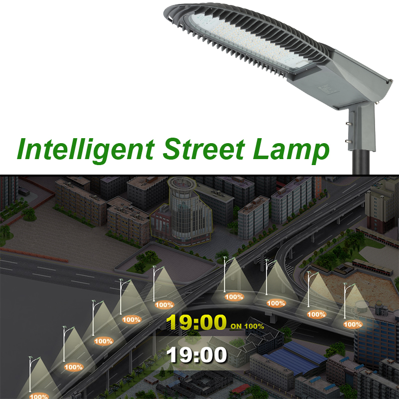 Adjustable angle timing lighting led Intelligent street lamp 150W 250w 300W