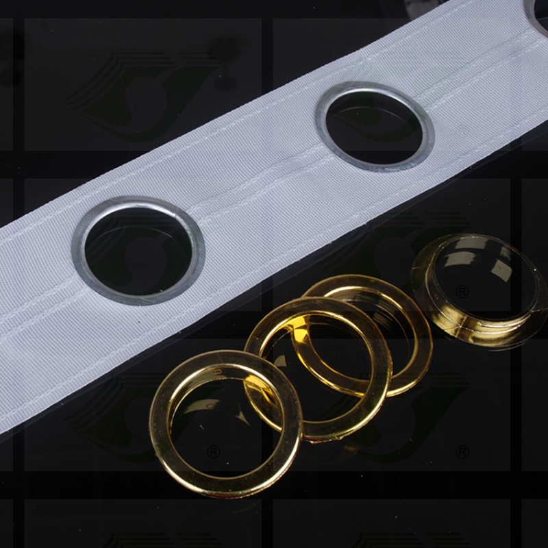 home decor luxury polyester curtain eyelet tape with rings